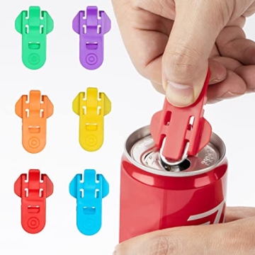Easy Can Opener - 6-Piece Color Soda Beer Can Opener and Beverage Protector