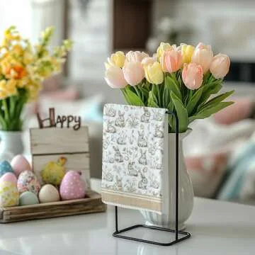 DineDia Bunny Easter Kitchen Towels Set of 2 for Spring