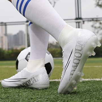 Qzzsmy Boys Soccer Shoes Premium Leather Comfort GMCD2028