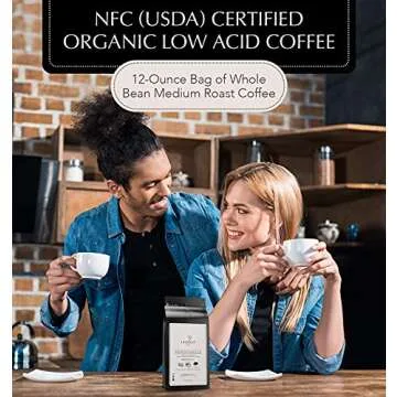 Lifeboost Whole Bean French Vanilla Coffee - Low Acid Single Origin Non-GMO Organic Coffee - Third Party Tested For Mycotoxins & Pesticides - 12 Ounces
