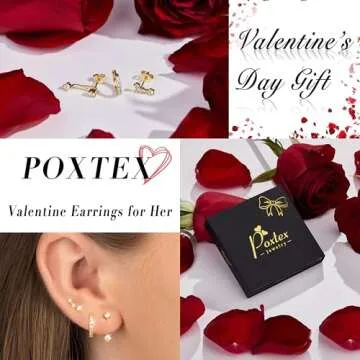 Gold Stud Earrings Set for Women Trendy, Cute Huggie Hoop Jacket Studs Stack for Multiple Piercing, ...