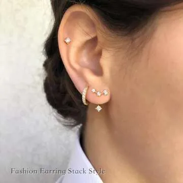 Stylish Gold Earrings Set for Women Hypoallergenic Jewelry