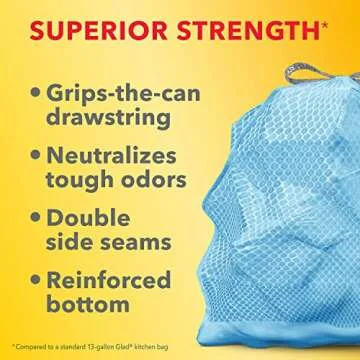 Glad ForceFlex MaxStrength Tall Kitchen Trash Bags, 13 Gal, Beachside Breeze, 90 Ct, Pack May Vary