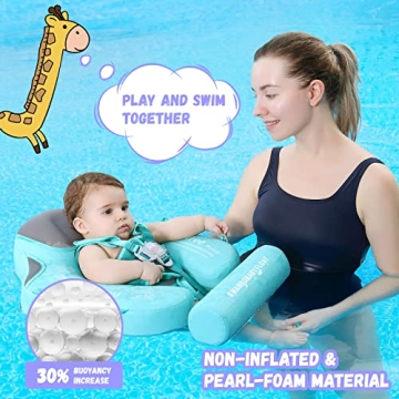 GENTEACO Baby Swim Float with Canopy - No Inflation Needed