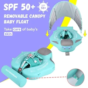 GENTEACO Baby Swim Float with Canopy - No Inflation Needed