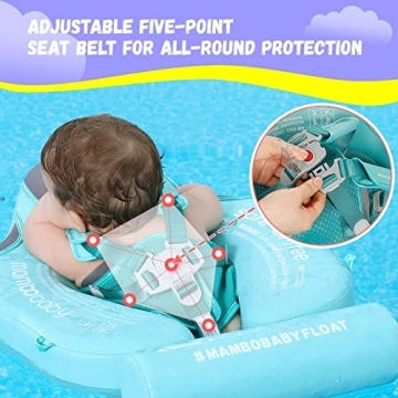 GENTEACO Baby Swim Float with Canopy - No Inflation Needed