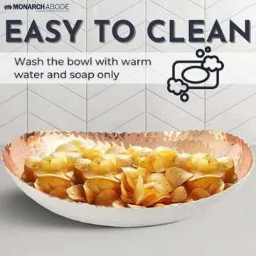 Monarch Abode 31601 Hand Hammered Metal Decorative Bowl, Modern Centerpiece Fruit Bowl for Kitchen Counter, 12.75 inch, Black and Copper Finish