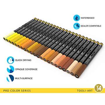 Acrylic Paint Pens Set 22 Yellow Brown Tones 0.7mm Tips