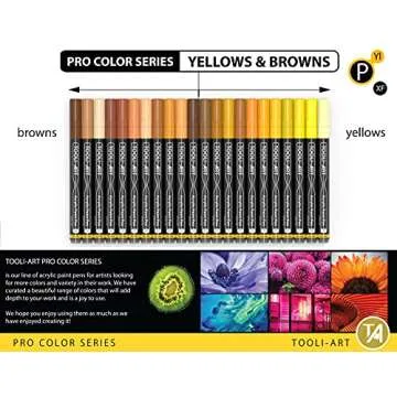 Acrylic Paint Pens Set 22 Yellow Brown Tones 0.7mm Tips