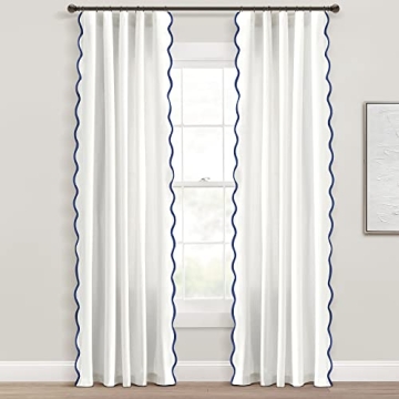 Chic Scallop Edge Window Curtain Set - Coastal Home Decor