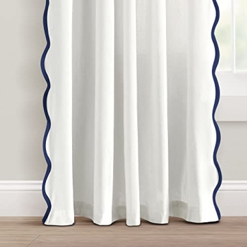Chic Scallop Edge Window Curtain Set - Coastal Home Decor