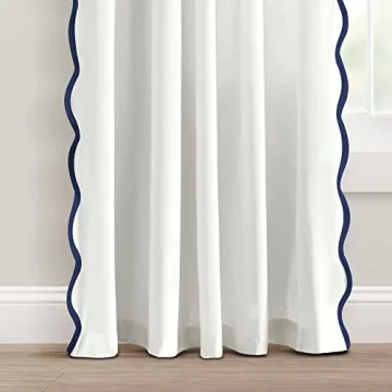 Chic Scallop Edge Window Curtain Set - Coastal Home Decor