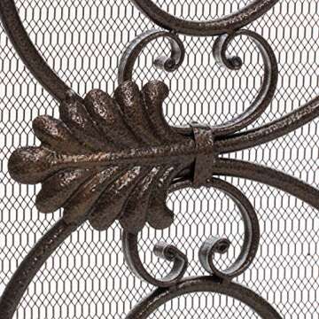 Christopher Knight Home Wilmington Fireplace Screen, Gold Flower On Black