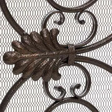 Christopher Knight Home Wilmington Fireplace Screen, Gold Flower On Black