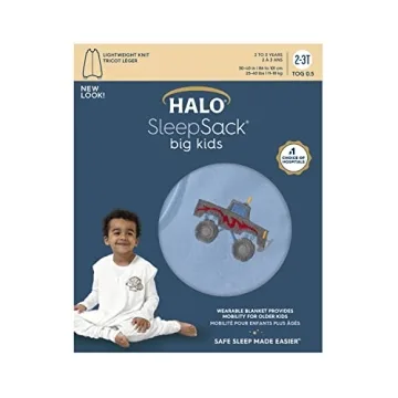 HALO Big Kids Sleepsack Lightweight Knit Wearable Blanket, TOG 0.5, Blue, 2T-3T