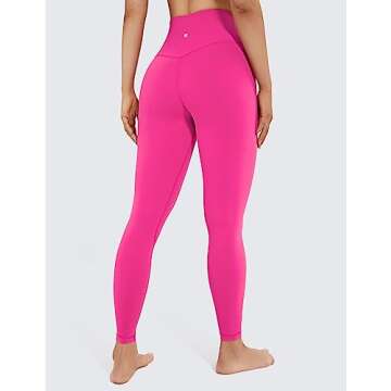 CRZ YOGA Womens Brushed Naked Feeling Workout Leggings 25" - High Waisted Gym Compression Tummy Cont...