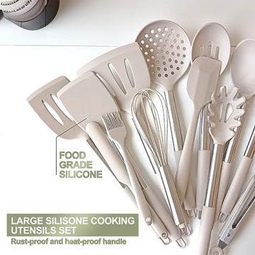 Umite Chef Silicone Kitchen Utensils Set Heat Resistant Dishwasher Safe