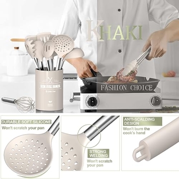 Umite Chef Silicone Kitchen Utensils Set Heat Resistant Dishwasher Safe