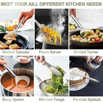 Umite Chef Silicone Kitchen Utensils Set Heat Resistant Dishwasher Safe