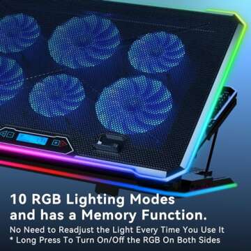 KYOLLY RGB Cooling Pad for 15.6-17.3 inch Laptops