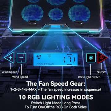 KYOLLY RGB Cooling Pad for 15.6-17.3 inch Laptops