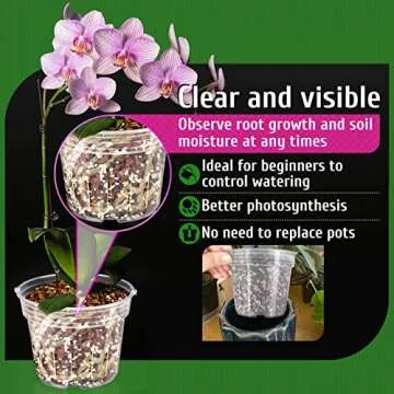 REMIAWY Orchid Pot - 9 Pack Plastic Orchid Pots with Holes, 3 Each of 4.8, 5.7 and 6.4 Inch Clear Slotted Flower Plant for Repotting, Indoor Outdoor