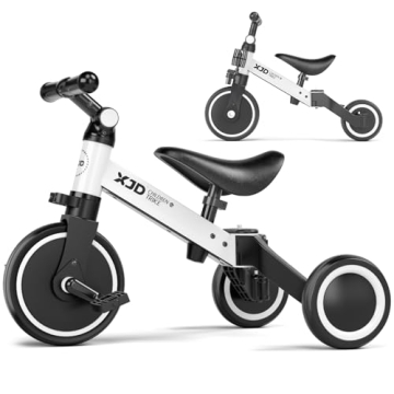 XJD 5-in-1 Toddler Bike - Versatile Tricycle & Balance Bike with Adjustable Features for Kids 1-3