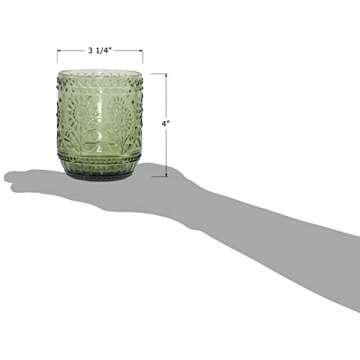 Red Co. Vintage Botanist Drinking Glass Set with Floral Design