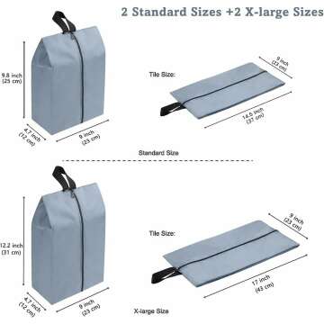 YAMIU Waterproof Shoe Bags Set of 4 for Travel