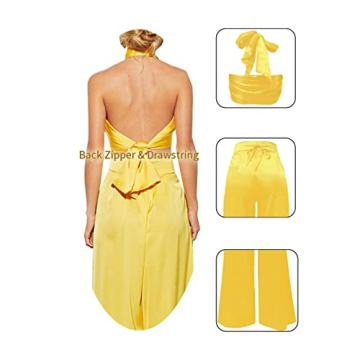 Dgebou Summer Elegant Two Piece Outfits for Women, Sexy Halter Criss Cross Crop Tops and Wide Leg Pants Sets Shiny Clubwear