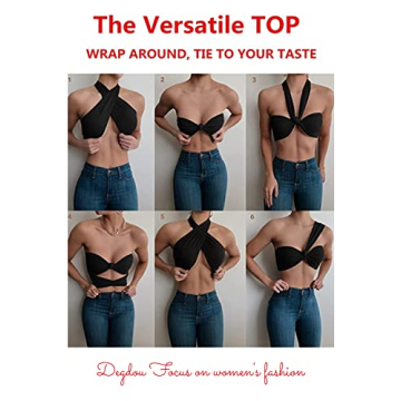 Dgebou Summer Elegant Two Piece Outfits for Women, Sexy Halter Criss Cross Crop Tops and Wide Leg Pants Sets Shiny Clubwear