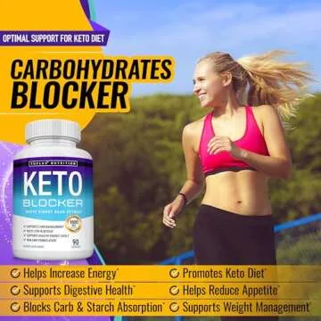 Toplux Keto Blocker Pills White Kidney Bean Extract - 1800 mg Natural Ketosis, Support Keto Diet, for Men Women, 90 Capsules, Supplement