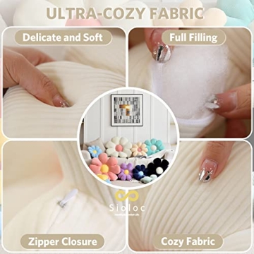 Sioloc Flower Shaped Throw Pillow, Plush Cushion for Decor