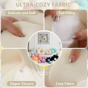 Sioloc Flower Shaped Throw Pillow, Plush Cushion for Decor