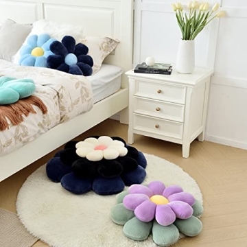 Sioloc Flower Shaped Throw Pillow, Plush Cushion for Decor