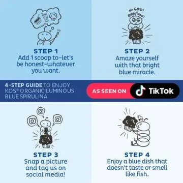 KOS Energizing Blue Spirulina Blend - Organic Pre Workout Powder