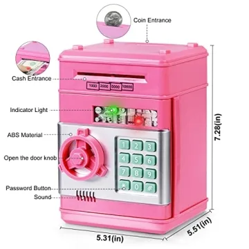 Refasy Digital Piggy Bank - Secure Money Saving Toy for Kids