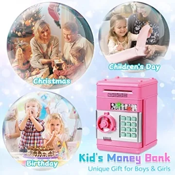 Refasy Digital Piggy Bank - Secure Money Saving Toy for Kids