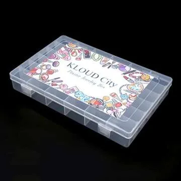 KLOUD City Clear Plastic Jewelry Box Organizer with 36 Grids