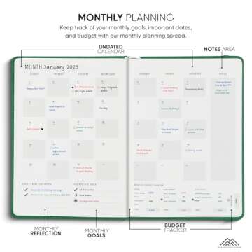Undated, 2025 Planner, 8.5" x 11" - The #1 Productivity Planner to Achieve Your 2025 Goals - Planner 2025-2026 by PRODUCTIVITY STORE (A4, GREEN)