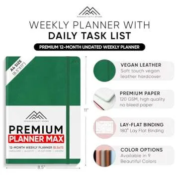 Undated, 2025 Planner, 8.5" x 11" - The #1 Productivity Planner to Achieve Your 2025 Goals - Planner 2025-2026 by PRODUCTIVITY STORE (A4, GREEN)