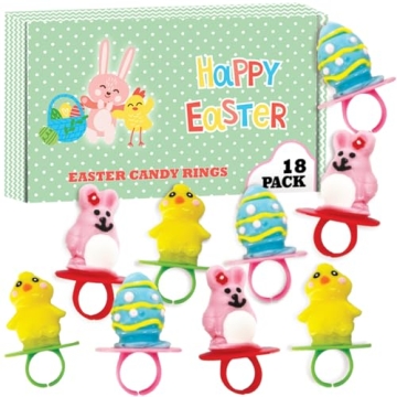 Easter Candy Ring Pops - 18 Individually Wrapped Suckers Bulk Variety Pack - Candy for Easter Basket...