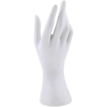 Hand Jewelry Display Holder Female Mannequin Hand Jewelry Bracelet Ring Gloves Display Organizer Stand - White
