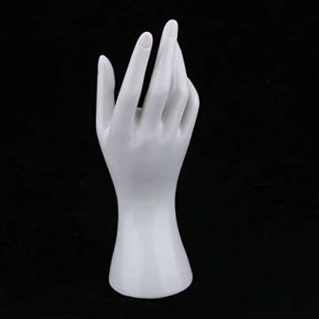 Hand Jewelry Display Holder Female Mannequin Hand Jewelry Bracelet Ring Gloves Display Organizer Stand - White