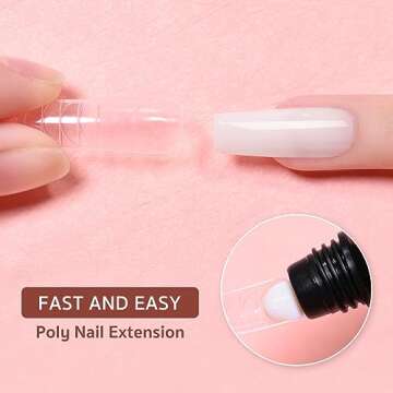 GAOY Poly Gel, 60g Nail Extension Gel, White Builder Gel Nail Enhancement Gel for Beginner & Profess...