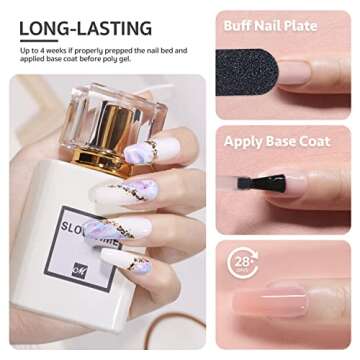 GAOY Poly Gel, 60g Nail Extension Gel, White Builder Gel Nail Enhancement Gel for Beginner & Professional Nail Art Salon DIY at Home