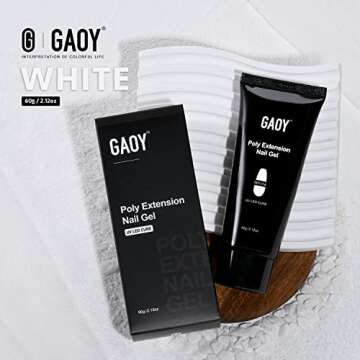 GAOY Poly Gel, 60g Nail Extension Gel, White Builder Gel Nail Enhancement Gel for Beginner & Professional Nail Art Salon DIY at Home