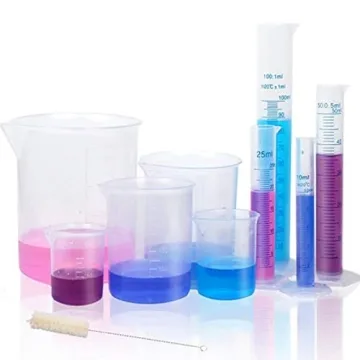APLANET Plastic Graduated Cylinders and Beakers Set - 10ml to 1000ml - Complete Measuring Tools for ...