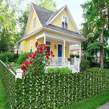 DearHouse Artificial Ivy Privacy Fence Wall Screen, 39.3x236.2inch Artificial Hedges Fence and Faux Ivy Vine Leaf Decoration for Outdoor Garden Decor