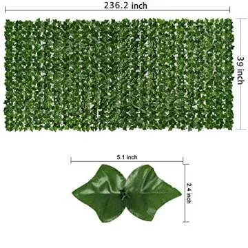 DearHouse Artificial Ivy Privacy Fence Wall Screen, 39.3x236.2inch Artificial Hedges Fence and Faux Ivy Vine Leaf Decoration for Outdoor Garden Decor